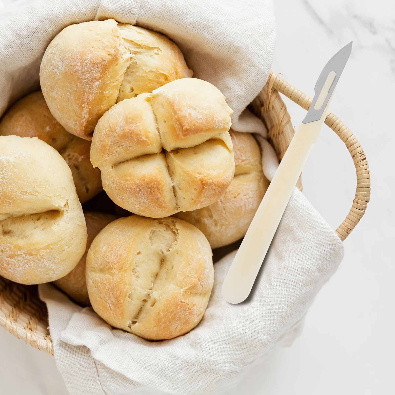 

4Pcs Bread Slicing Tool Professional Baking Cutter Curved Design for Cake Bread Pastry Bakery Slicer with Scale