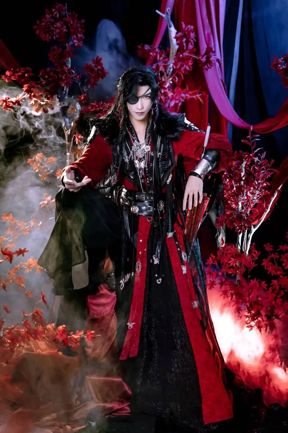 

Новая вторая серия Heaven Officials Blessing Ghost King Hua Cheng Косплей Костюм Tian Guan Ci Fu Cos Парики Han Fu Хэллоуин