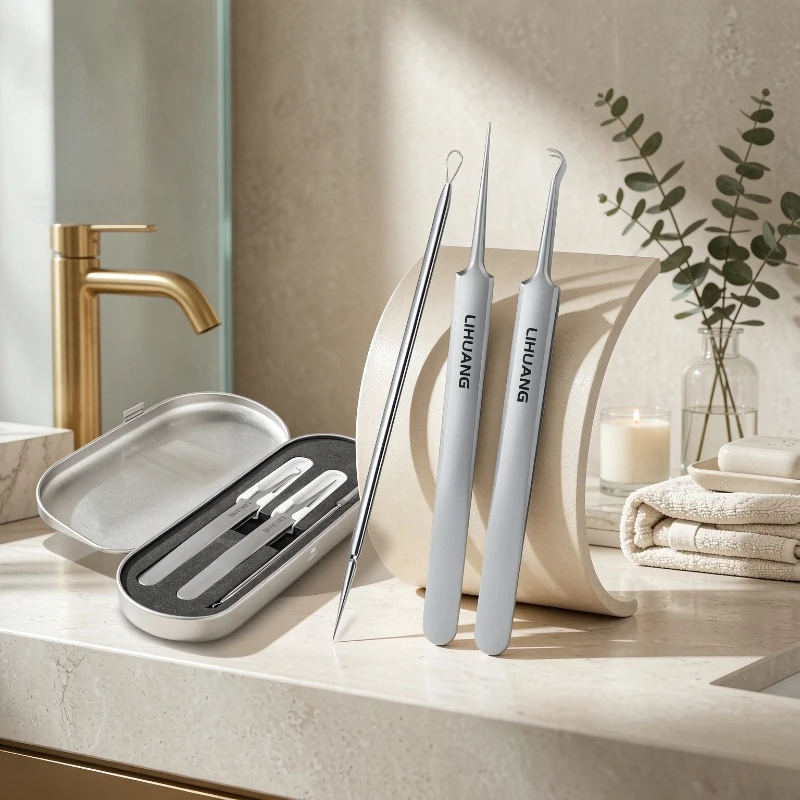 3-piece-stainless-steel-blackhead-tweezer-extractor-set-fine-tip-precision-non-medical-facial-beauty-tools-for-home-피부-미용-도구