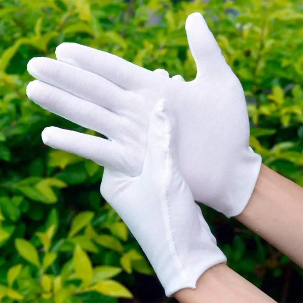 12 Pairs Cotton White Gloves General Purpose Moisturising Size S-XL Gloves Lining F9F5