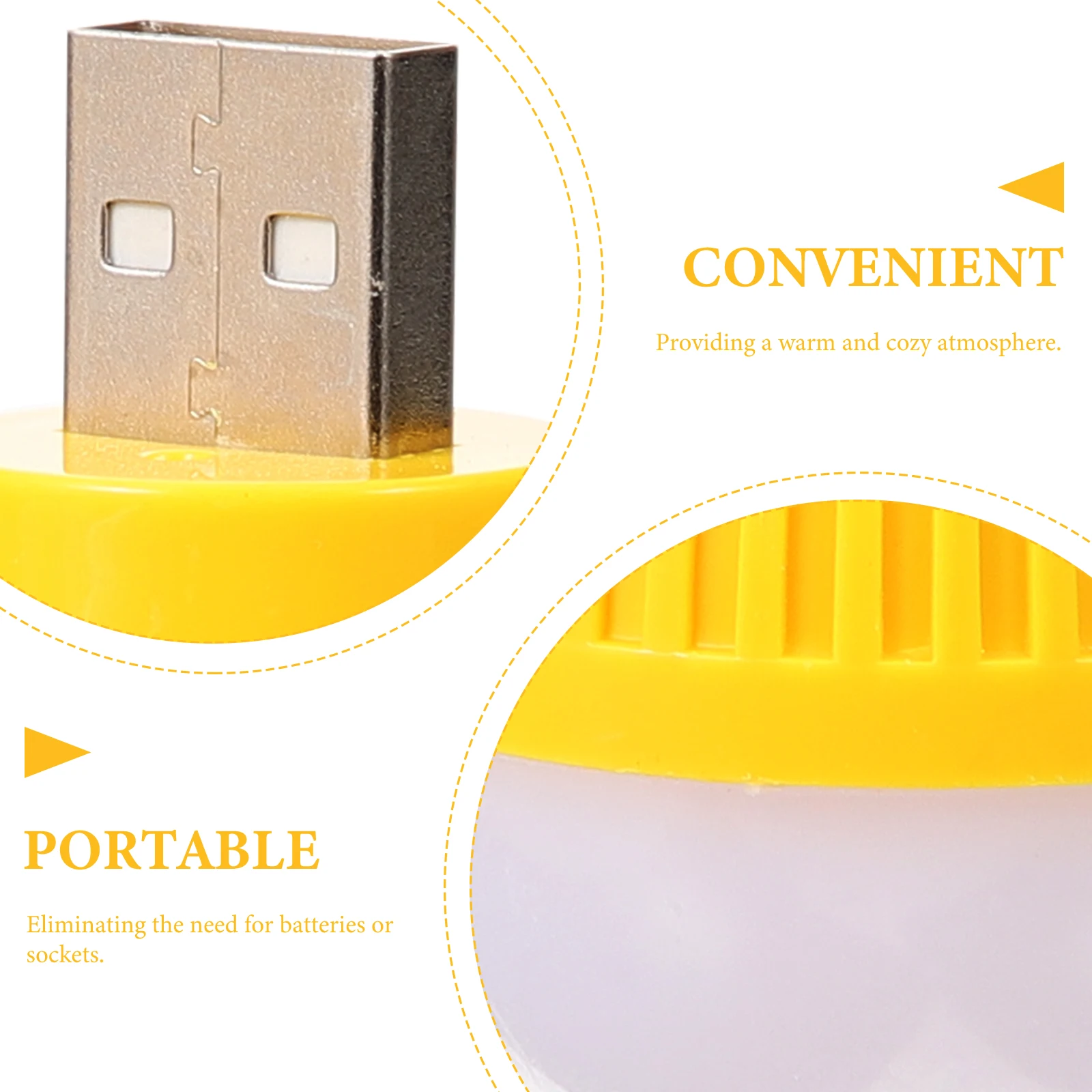

4 Pcs Bulb LED Mini Light Usb Small Bulbs Portable Night Emergency Lamp Travel