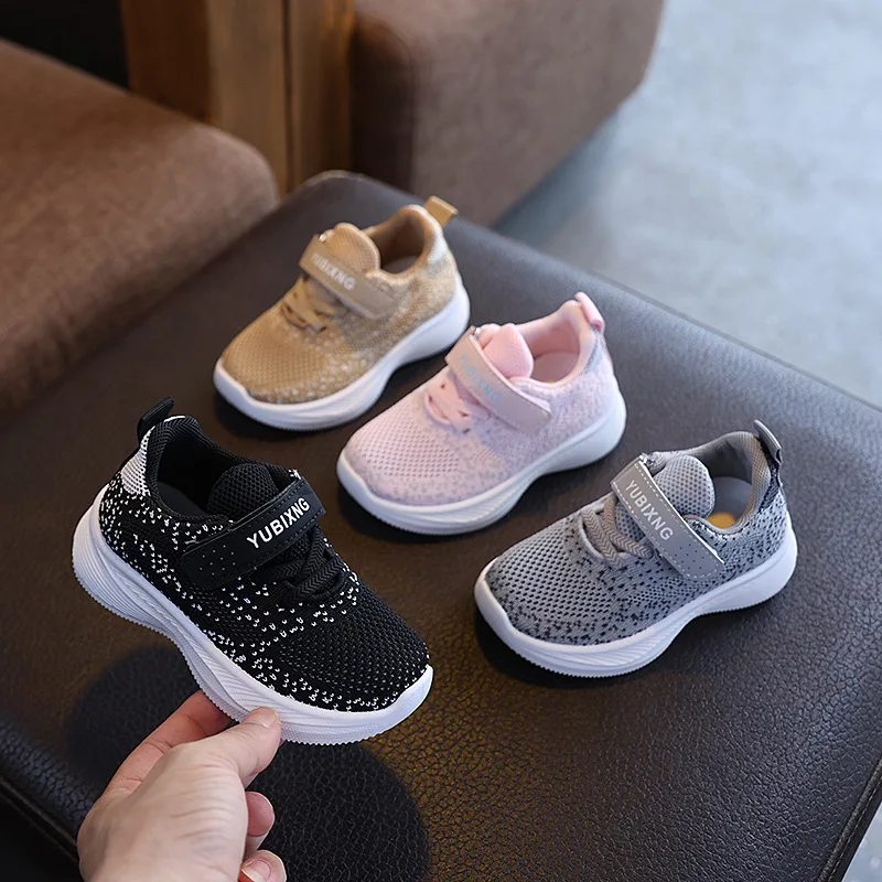 2026 New Sports Shoes Children Shoes Elastic Sock Shoes Boys Girls Velcro Sneakers Toddler Dad Shoes Knitted Single Shoes