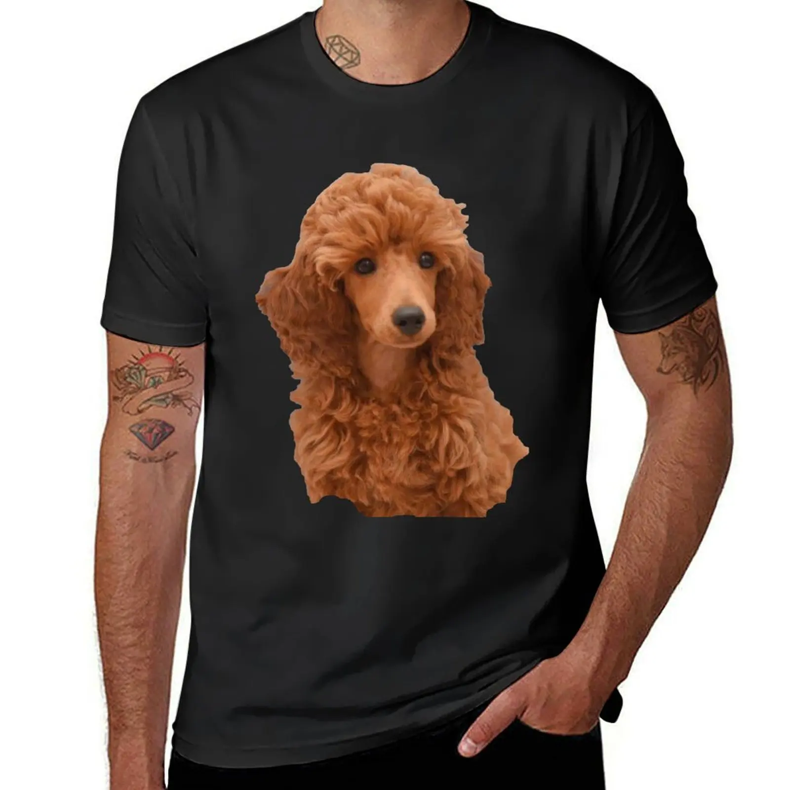 Cute adorable red poodle puppy T-Shirt tees cute tops korean fashion mens graphic t-shirts anime