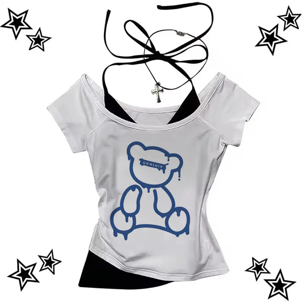 

Y2k 90s crop top Fairy y2k Streetwear babydoll 2000s shoujo girl style gyaru teens clothing