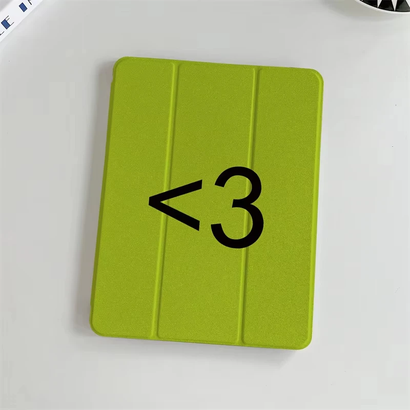 Minimalist Green Letter Tablet Case For iPad Pro 2024 11 inch Air 5/4 10.9 10th 7/8/9 10.2 Air 3 10.5 inch mini 6 5 4 Cover Case