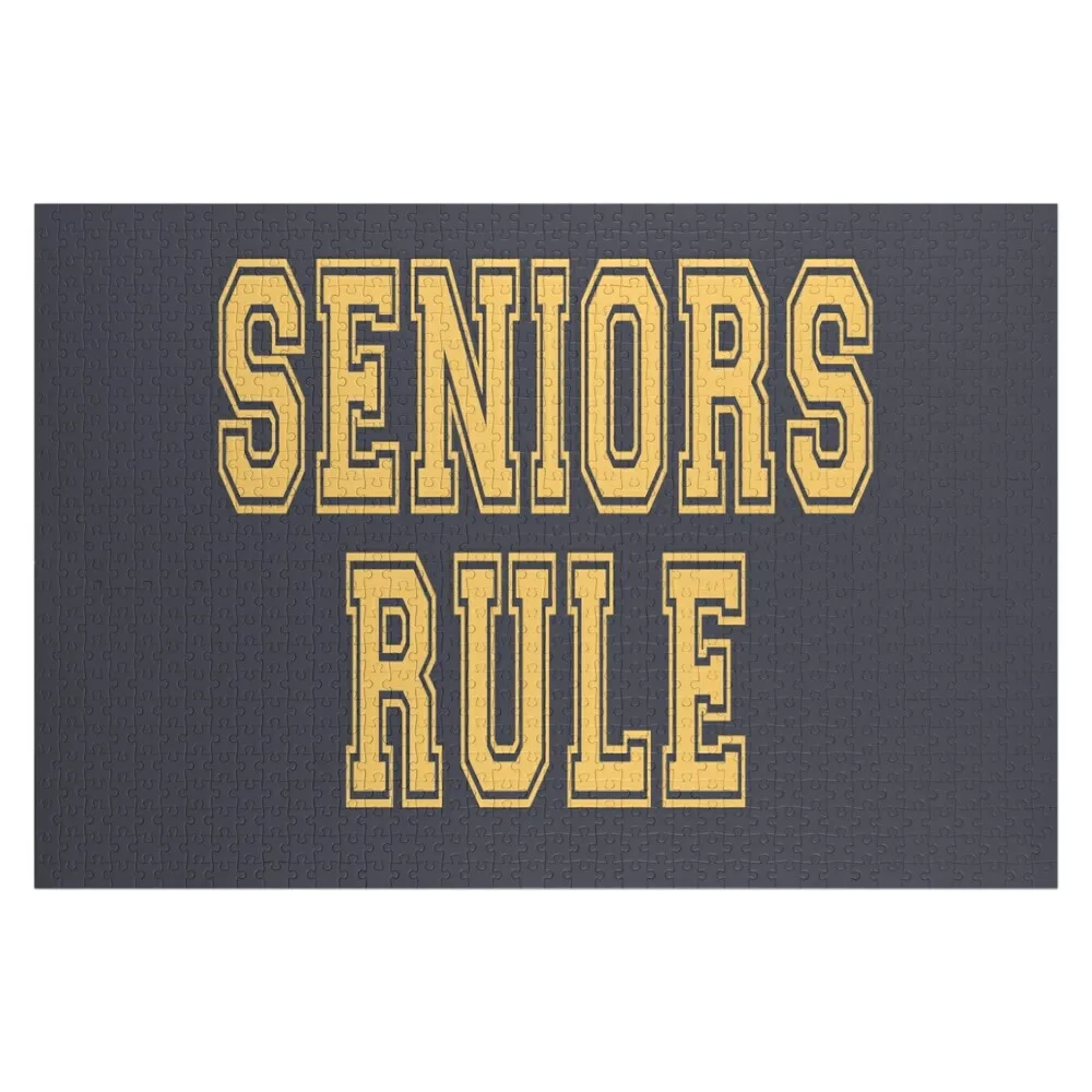 

Пазл из дерева с желтым изображением «SENIORS RULE», персонализированный, на заказ, подарок для ребенка, деревянный пазл с возможностью индивидуализации