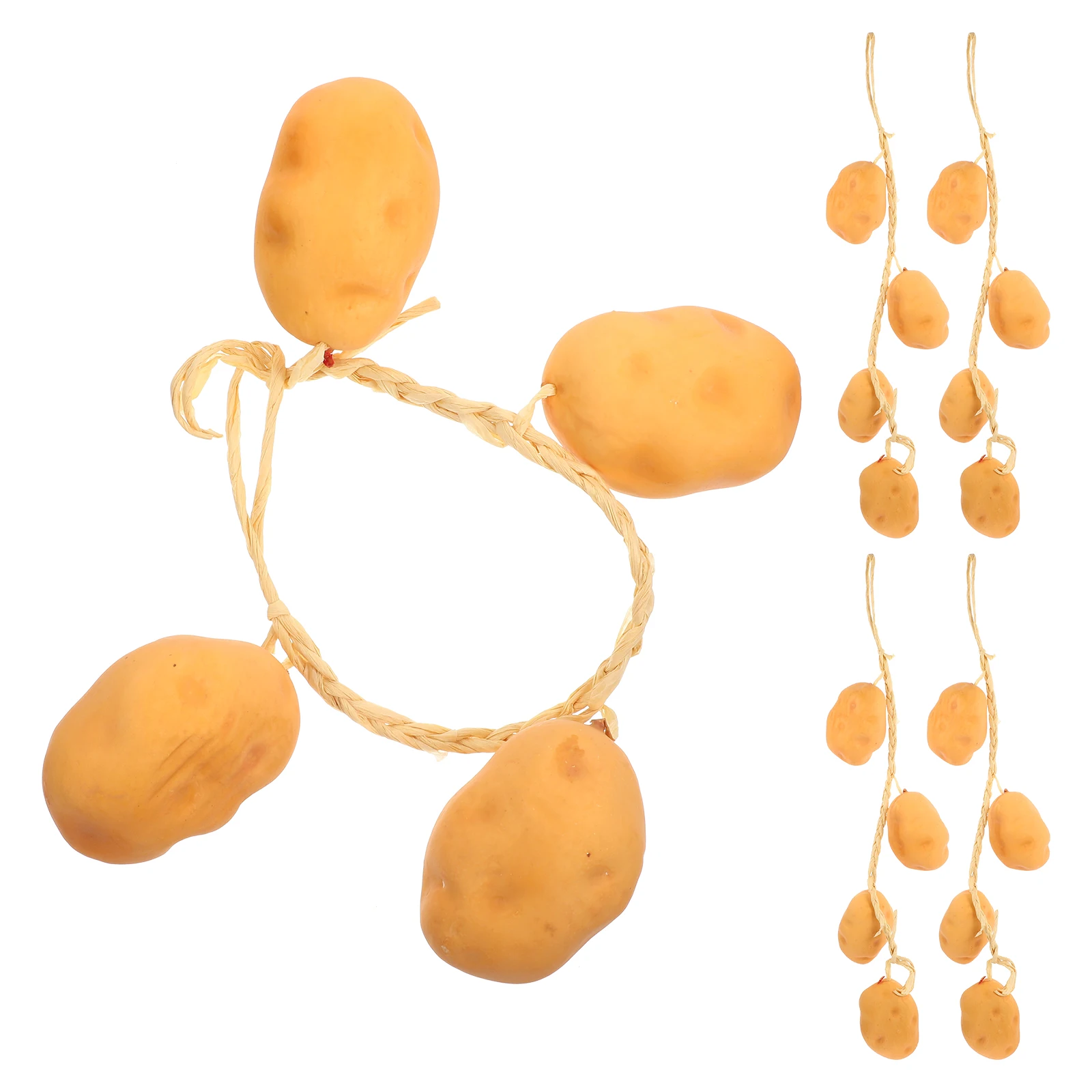 

5 Strings of Realistic Simulation Potatoes Hanging Decor Photo Props Home Garden Courtyard Decorations Potato Hanging Prop