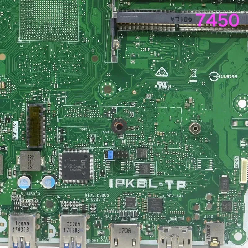 Suitable For Dell Optiplex 7450 All-in-one Motherboard IPKBL-TP CN-0X63NF 0X63NF X63NF Mainboard 100% Tested OK Fully Work