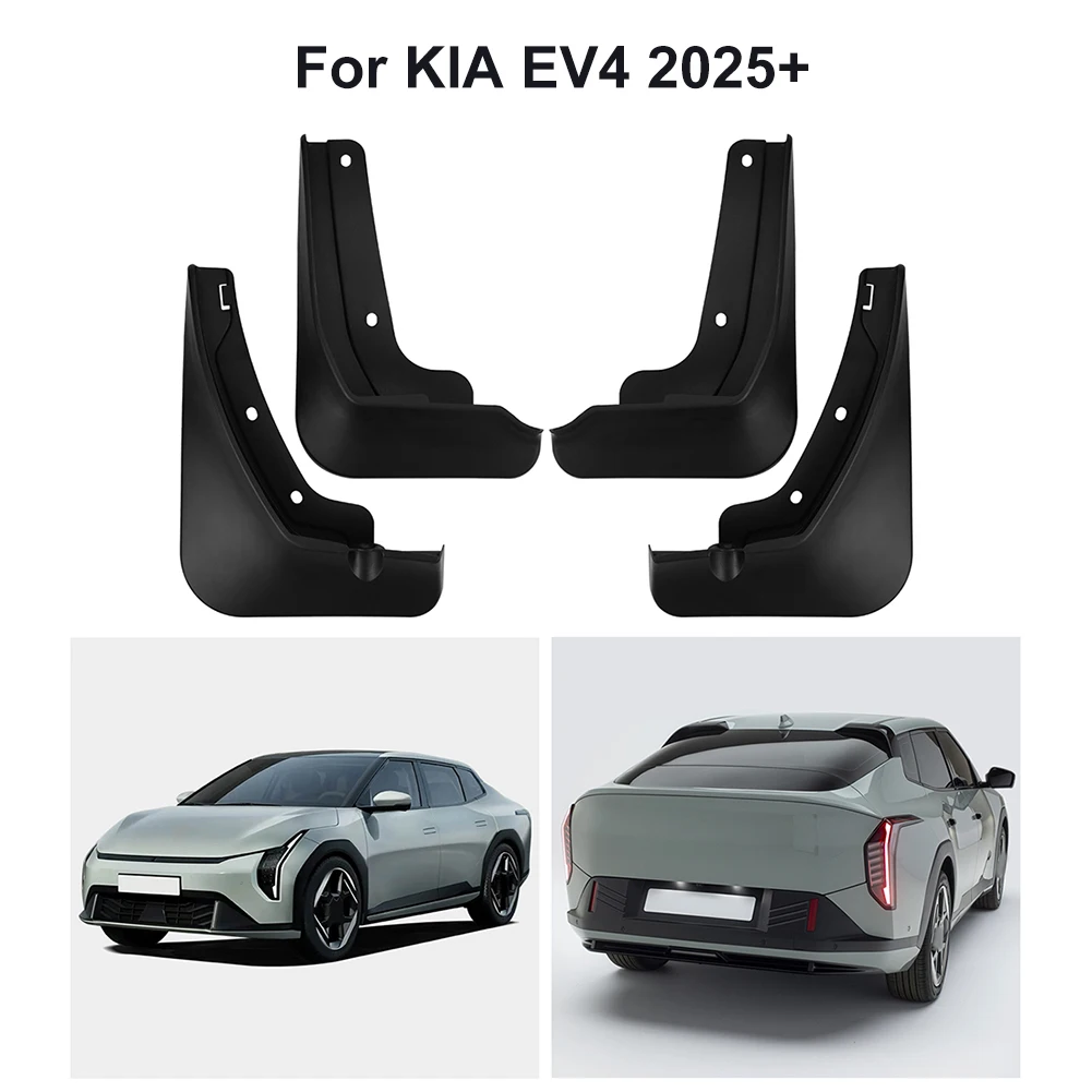 

Fender Corner Mudguards Set 4 for KIA EV4 2025 and up Mud Flaps Black Plastic Front Rear Fitment with Pre drilled Holes