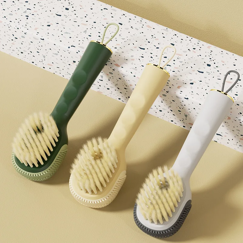 

Multifunction Long Handle Liquid-filled Press Outshoe Brush Laundry Brush Soft-bristled Shoe Brush Household Clean Kitchen Tool