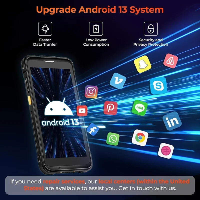 

5.5 Inch Android Industrial Handheld Terminal PDA Qcta-Core CPU 1D 2D Barcode Scanner Secure PSAM Rugged PDA