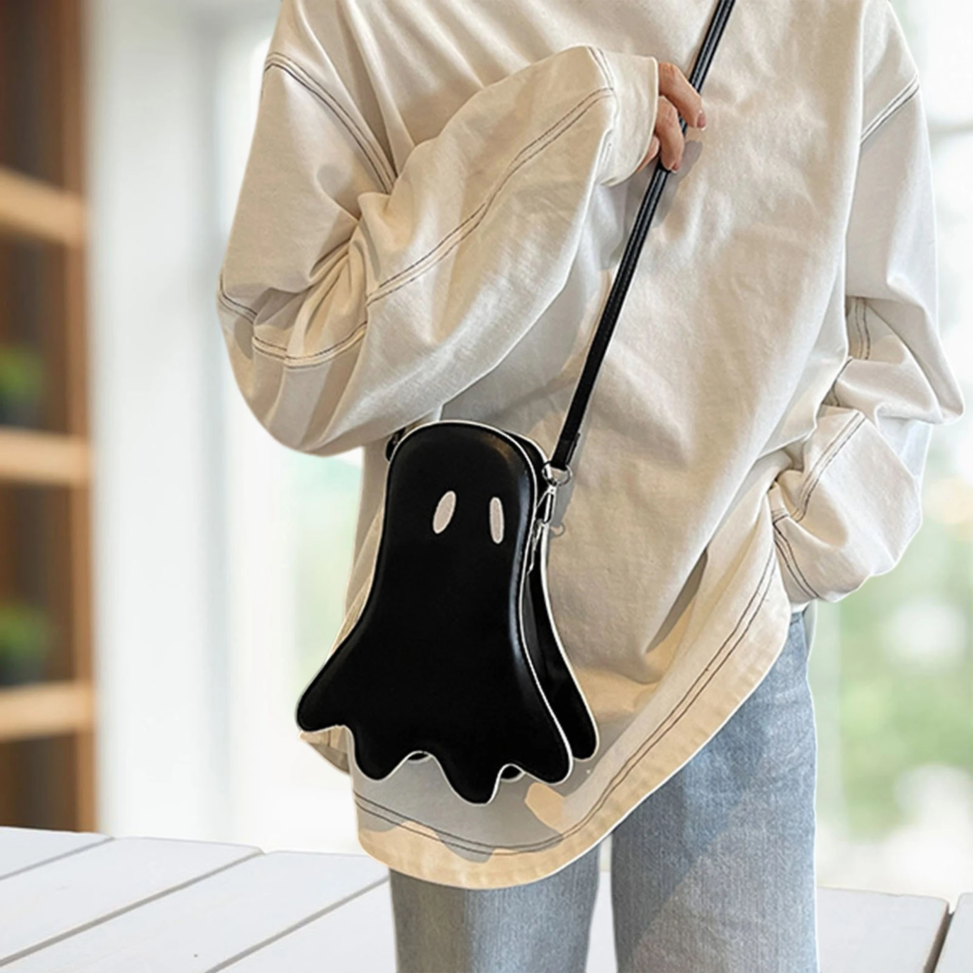 

Creepy Skeleton Print Mini Backpack Stylish Gothic Daypack for Teens Women Girls Halloween Costume Accessory