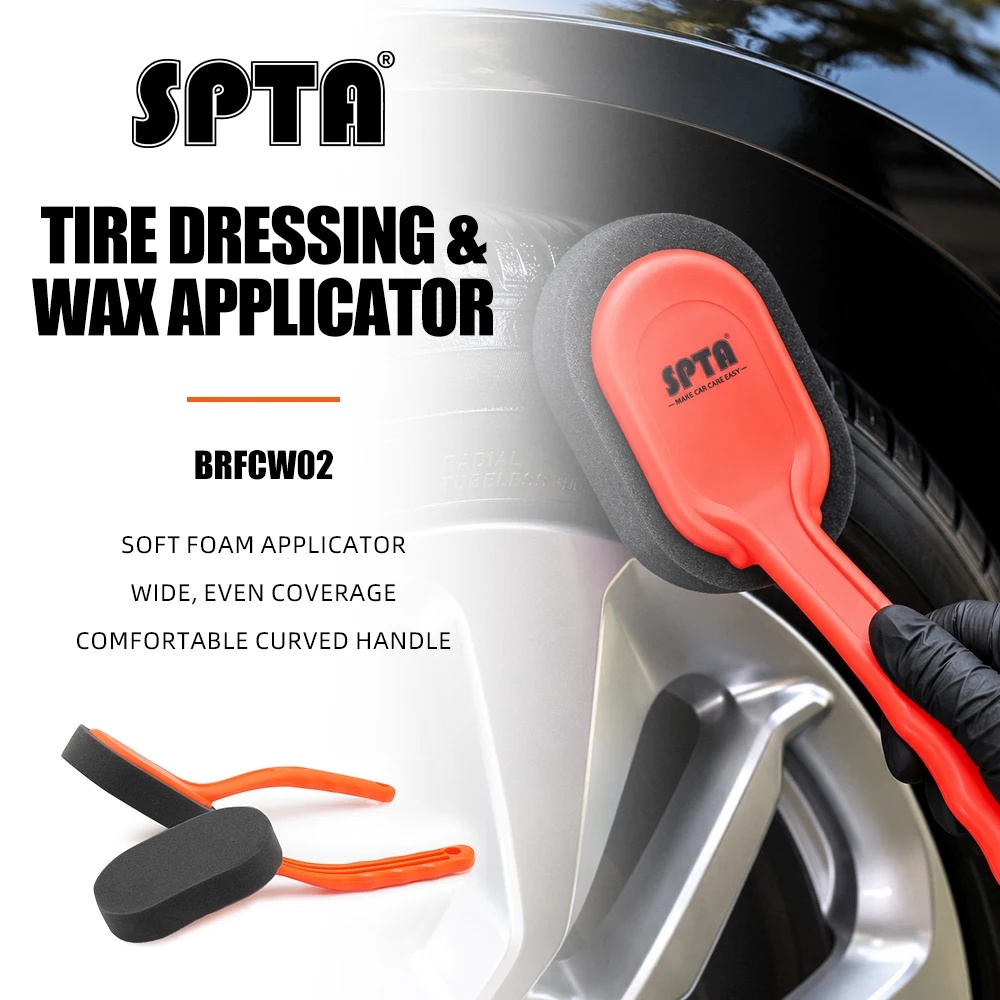 SPTA Car Wheel and Tire Waxing Applicator Brush Coating Sponge Brush Waxing Sponge Brush Replaceable Cleaning Hand Pad