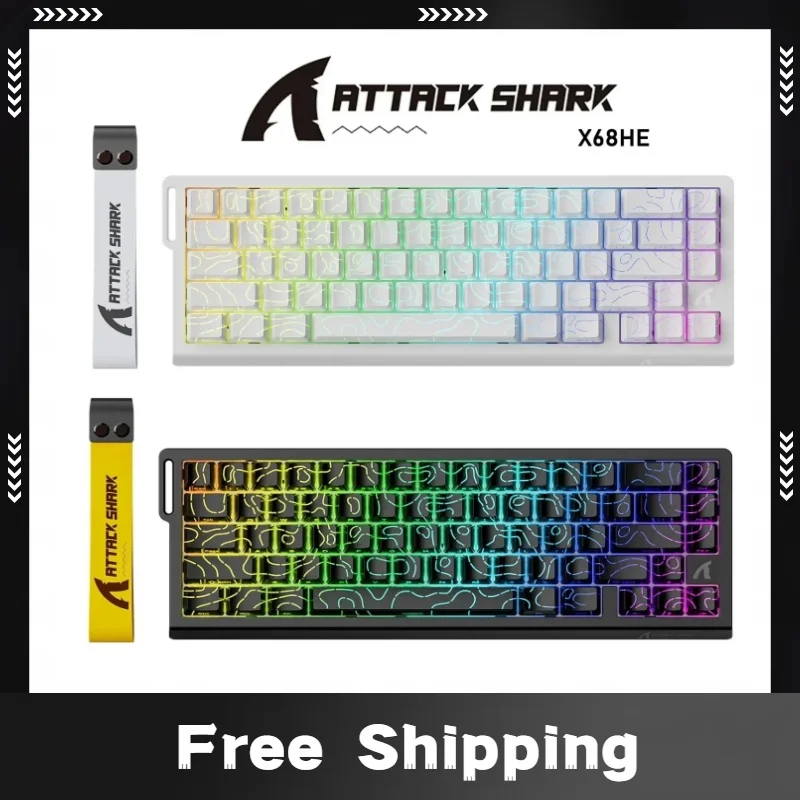 

ATTACK SHARK X68HE Magnetic Mechanical Keyboards 128K Scan Rate 8K Low Delay E-Sports RGB Keyboard Gaming 0.01mm RT Accuracy