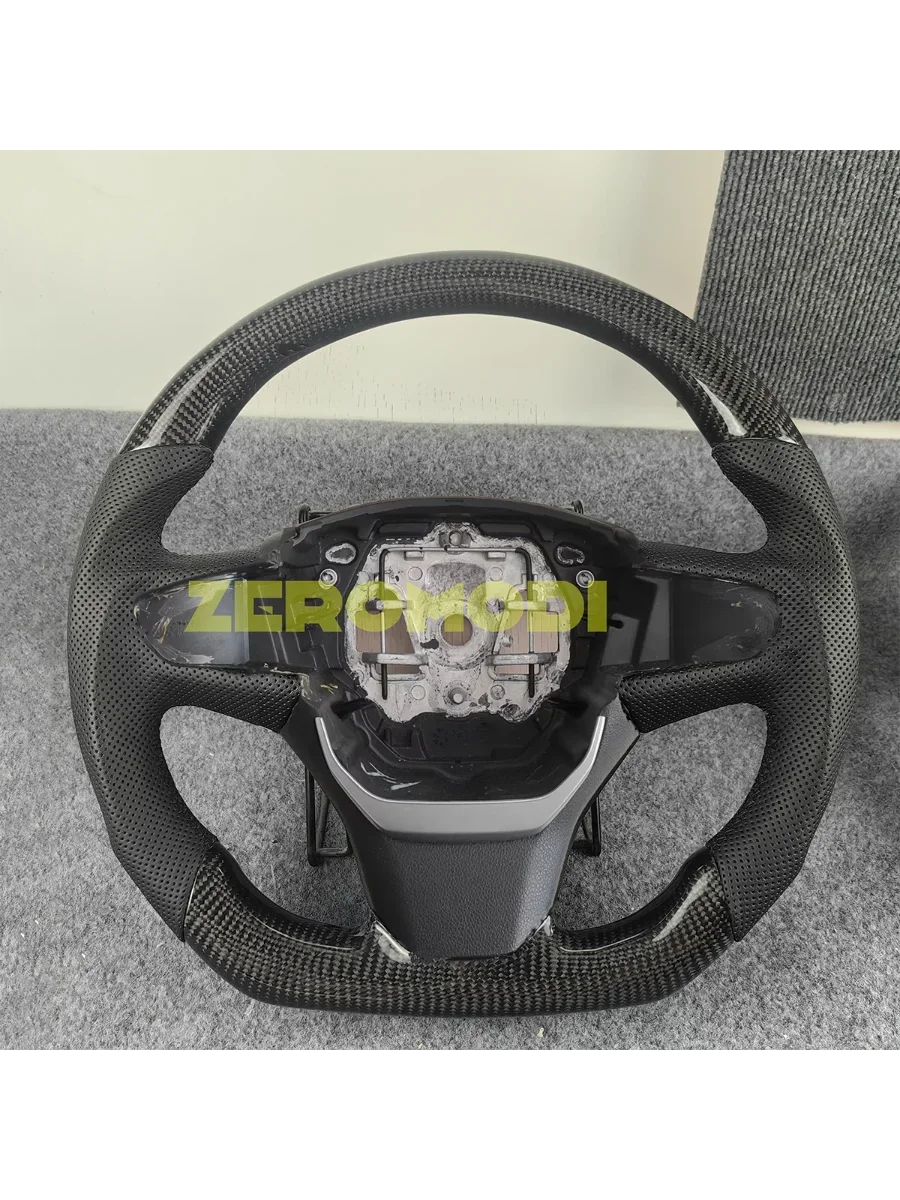 Volant de remplacement en Fiber de carbone véritable avec cuir pour Peugeot 206 207 307