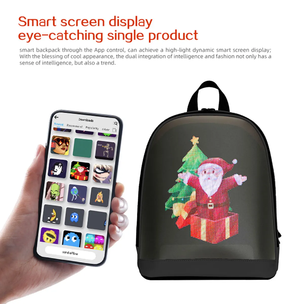 LED Advertising Backpack Portable Backpack with Led Display Magic Smart Walking Billboard APP Control Outdoor Pixel Screen Bag