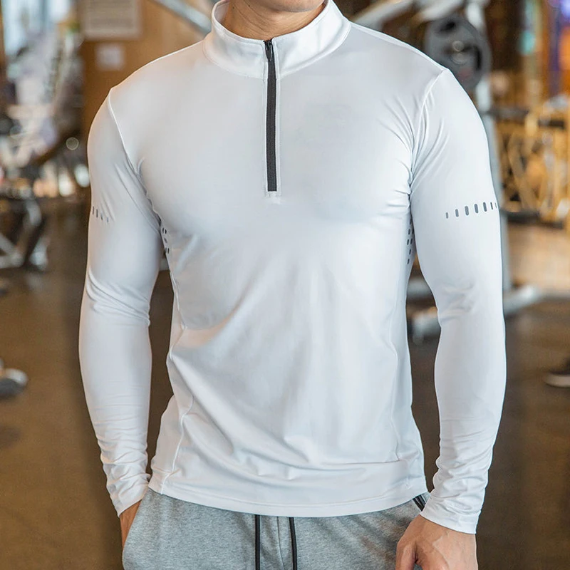 2024 New Men Compression Running T Shirt Fitness Tight Long Sleeve Sport Shirt Training Jogging Gym Quick Dry Sportswear