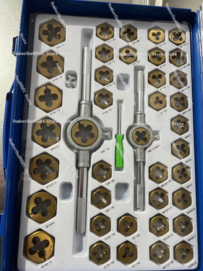86 Pcs Metric Imperial Tap and Die Set Hand Threading Tool