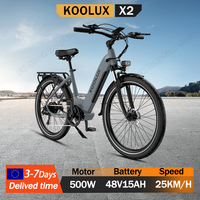 KOOLUX X2 Aluminum Alloy Electric Bike 500W Motor 48V15AH Lithium Battery Adult Electric Bicycle 26 Inch Tire Disc brake E-bike