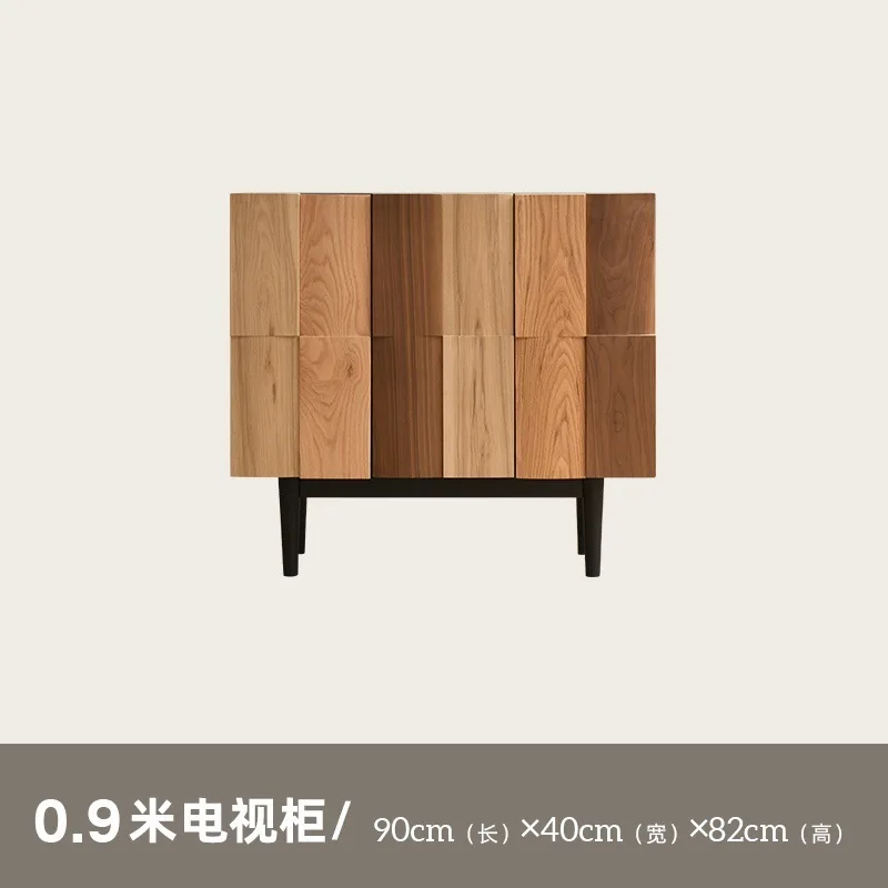 خزانة جانبية من خشب الجوز الأسود في أمريكا الشمالية، خزانة خشبية صلبة نقية، خزانة تخزين حديثة وبسيطة لغرفة النوم