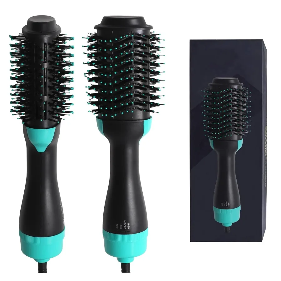 

4-in-1 Hot Air Brush Hair Dryer Set | Curling, Straightening, Drying & Styling Tool with Rotating Ceramic Brush | Volumizer Blow Dryer Brush for Women | Ideal Birthday & Christmas Gift for Her | Salon-Style Results at Home