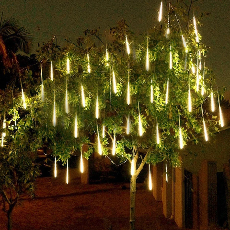 EU/US Plug 30/50CM LED Meteor Shower String Light Outdoor Waterproof Christmas Fairy Light Garland for Party Wedding Patio Decor