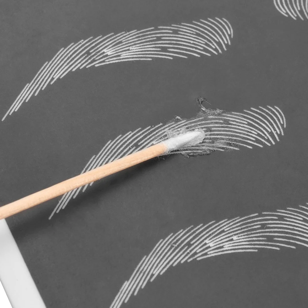 100 قطعة مسحات قطنية صغيرة للرموش مقبض خشبي على شكل كأس فرشاة توزيع المكياج مسحات صغيرة لاستخدام تمديد الرموش #2