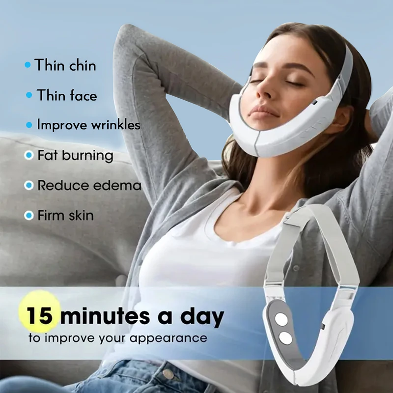 เครื่องนวดหน้าไฟฟ้า 6 โหมด กระชับใบหน้า ลดเหนียง ยกกระชับรูปหน้าวี พร้อมประคบร้อน นวดด้วยคลื่นไฟฟ้า เครื่องนวดลดสัดส่วน