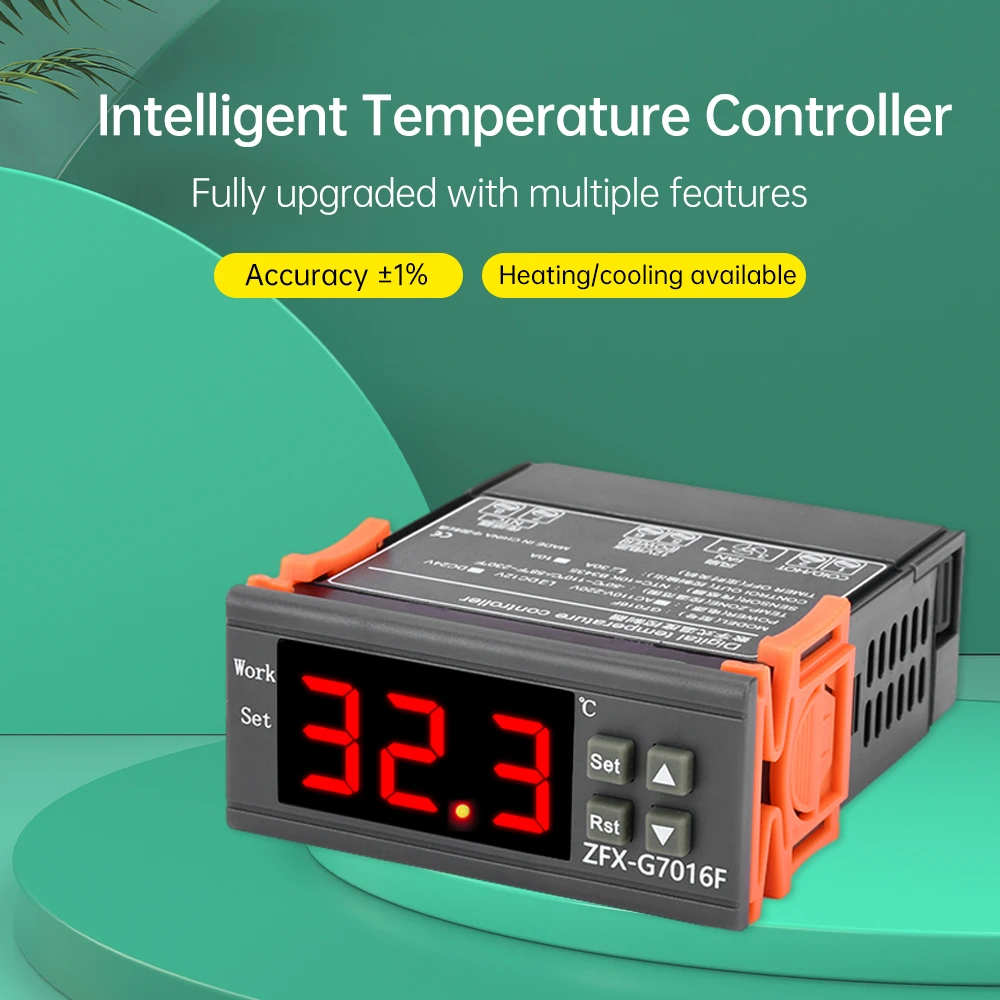 G7016F Digital Temperature Controller Thermostat Incubator Relay Heating Cooling 12V 24V 10A 30A Thermo-regulator -50℃-110℃ NTC