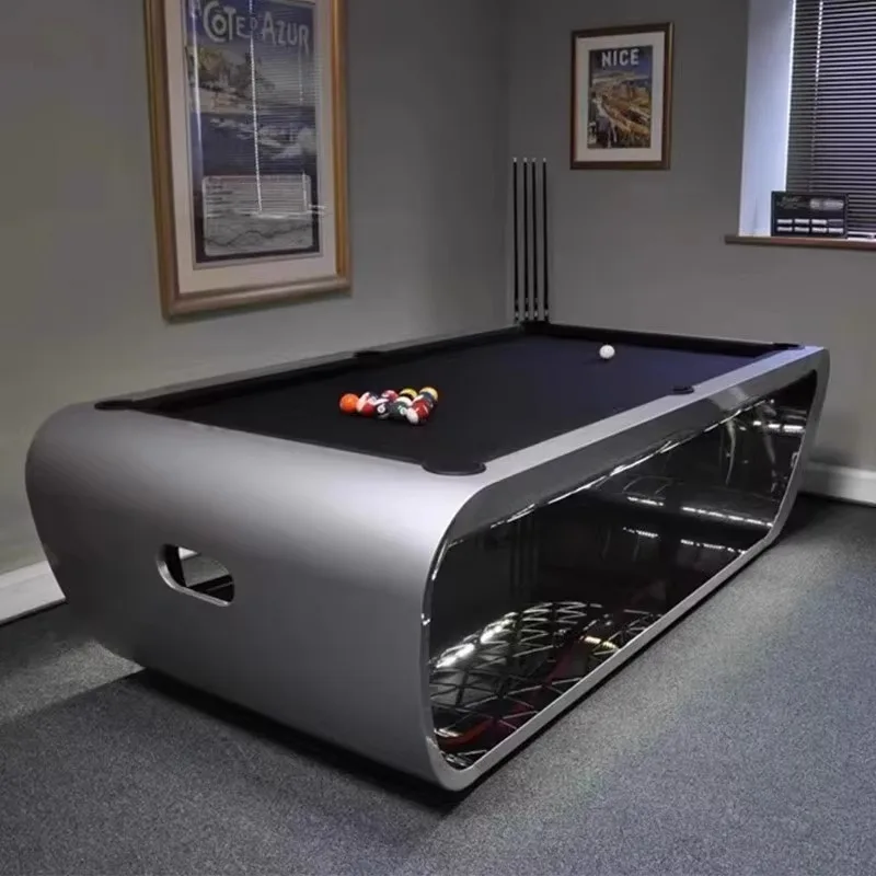 Modern Curved Frame American Pool Table - Multi-Color Cloth Luxury Billiard Table for Home & Commercial Use