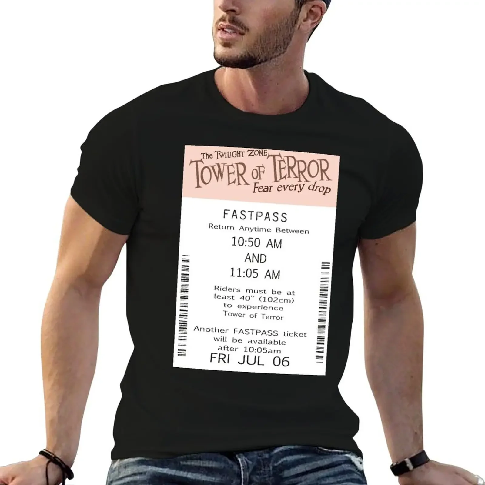 Tower of Fear Ticket T-Shirt boys animal print vintage anime stuff shirts men graphic