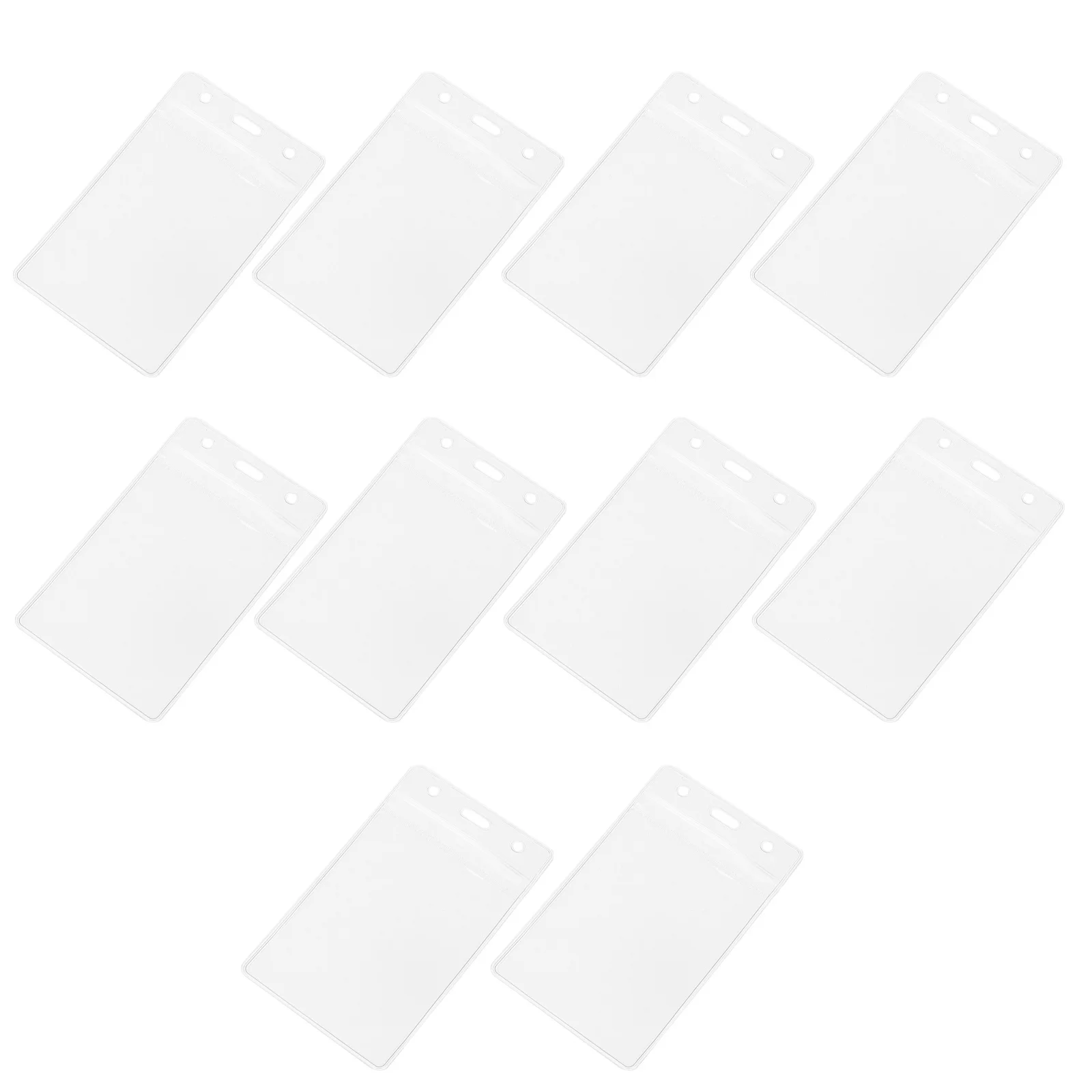 

10pcs Waterproof Card Holder Clear Id Badge Cover Pvc Double Sided Transparent For Work Cards Id Holder Lightweight Portable