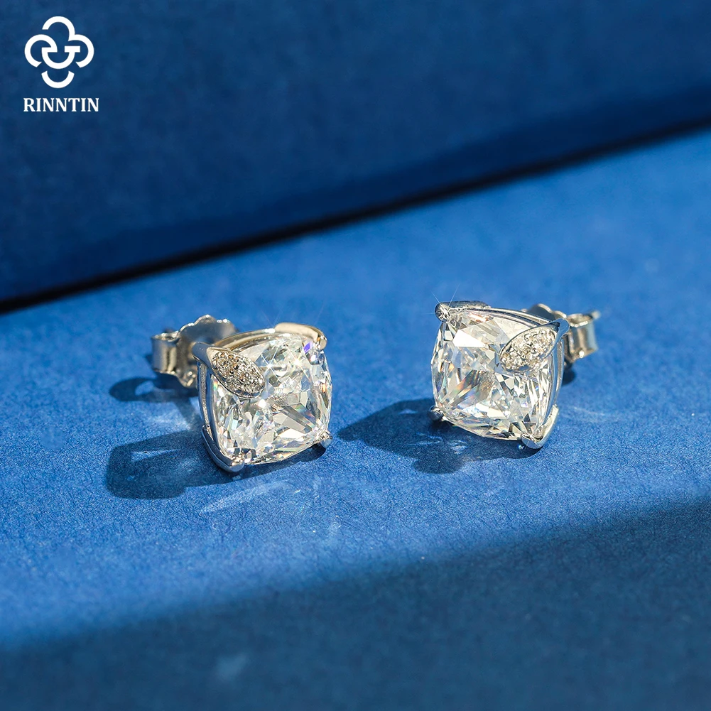 

Серьги-гвоздики Rinntin с кристаллами циркона, 100% стерлингового серебра 925 пробы, серебряные серьги-гвоздики с кубическим цирконием 8А для женщин, ювелирные изделия LZE58