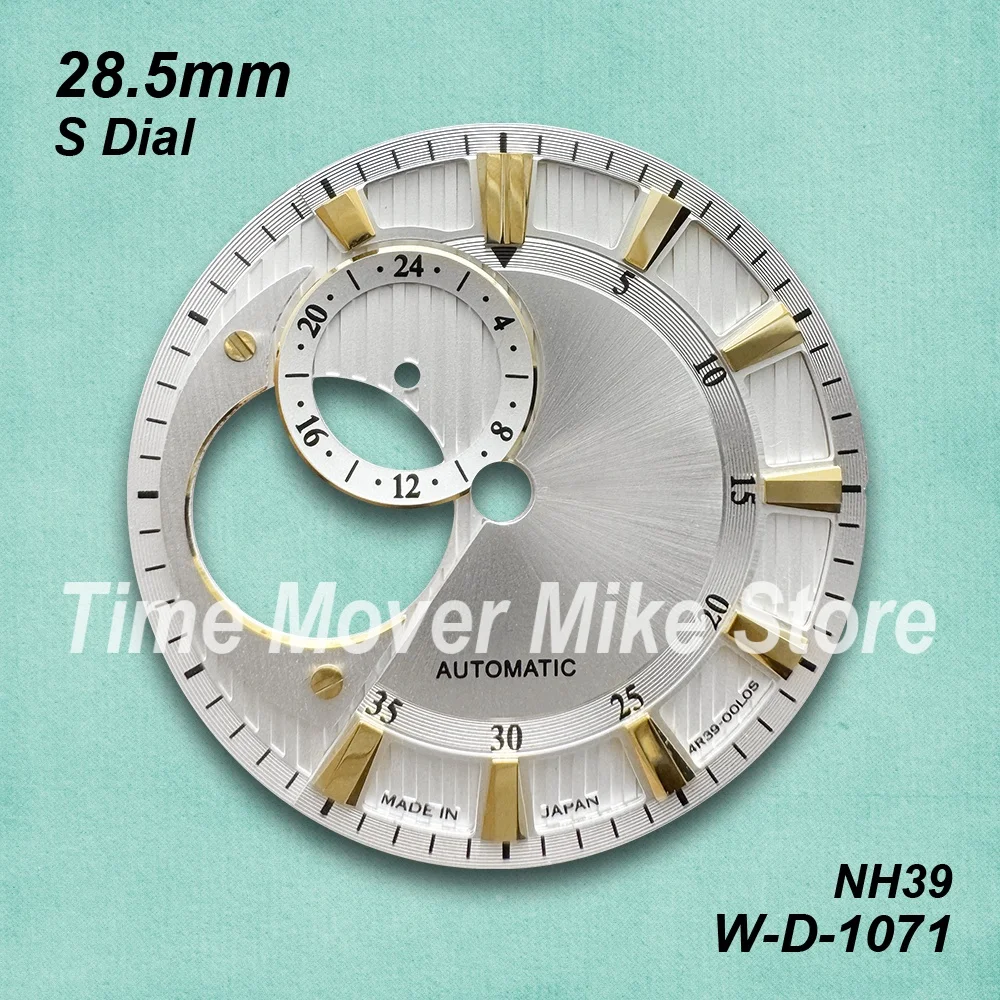 

28.5mm S Logo New Hollow Out Sunray Dial Fit NH39 Movement White/Black High-Quality Watch Modification Accessories