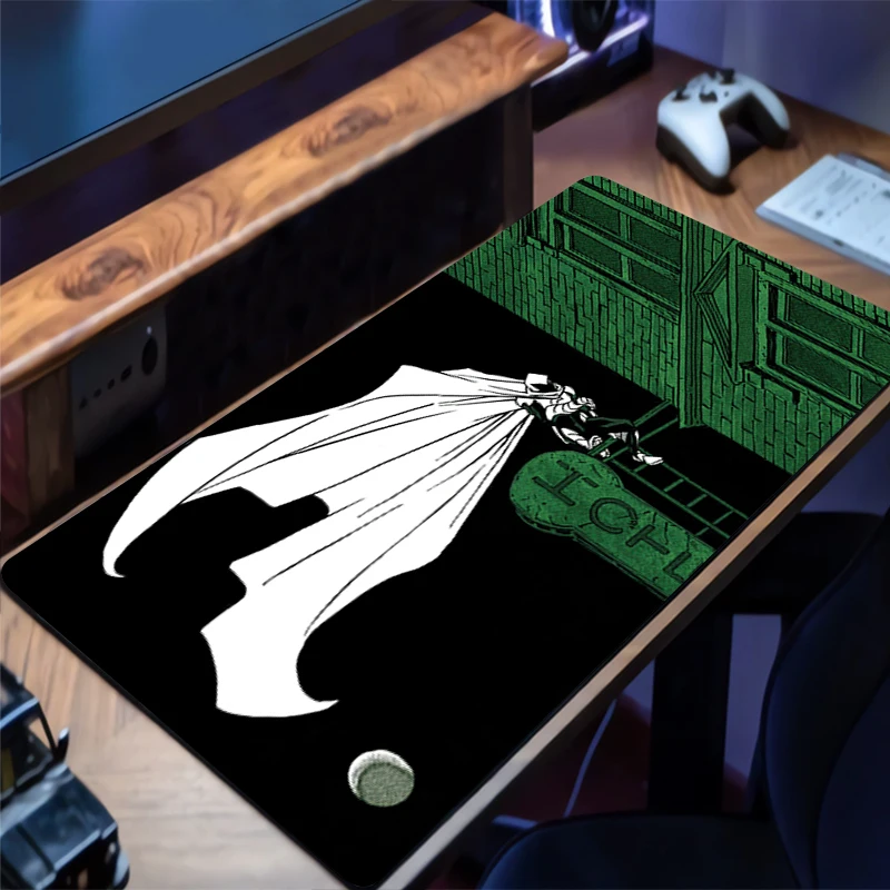 Tappetino per mouse M-marvel Moon Knight Tappetino per mouse da gioco esteso con bordi cuciti Tappetino da scrivania Base antiscivolo Tappetino per tastiera del computer