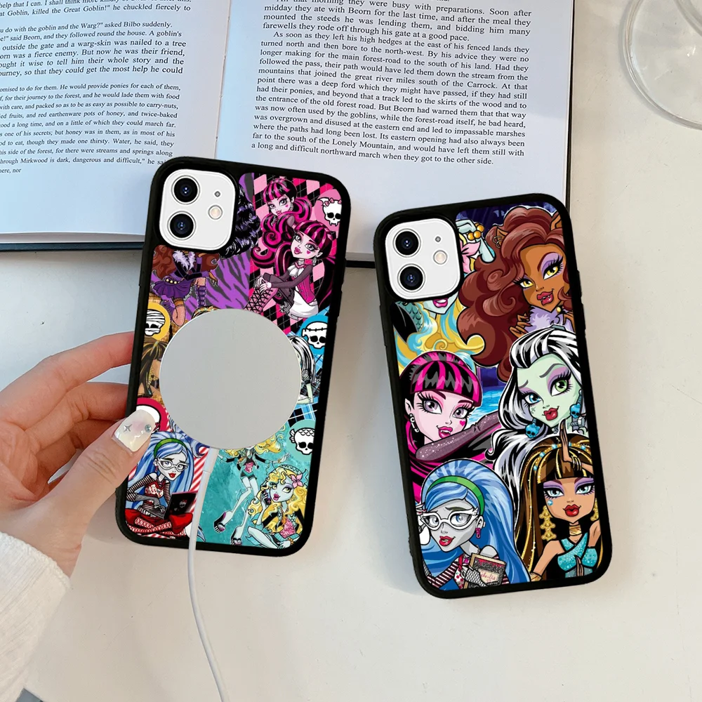 M-Monsters H-High Anime Phone Case Magesafe Magnetic Wireless Charge Case For IPhone 16 11 12 13 14 15 Pro Max Plus Mini