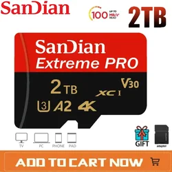 Memory Card 2TB Original 1TB Micro TF SD Card High Speed Class 10 A3 Card 4K Video Card Flash Memory Card For Drone Card Newest