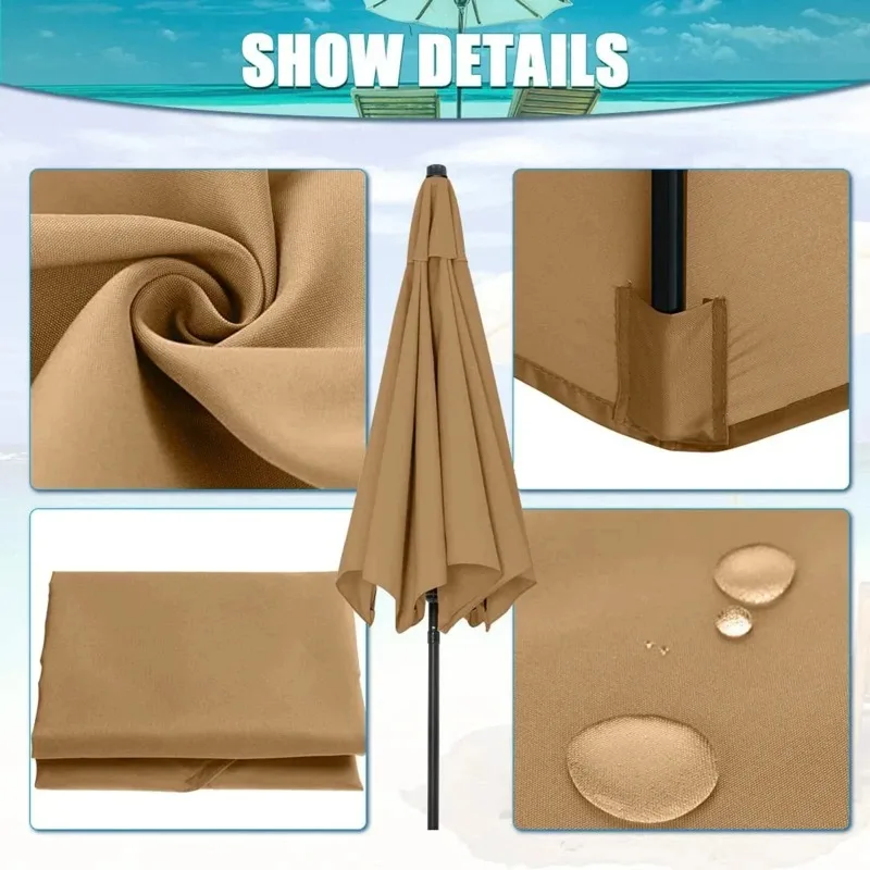 Outdoor Garden Umbrella Polyester Sunshade Umbrella Cloth Replace Sun Protection Cloth Garden Post Umbrella Cloth Replace New