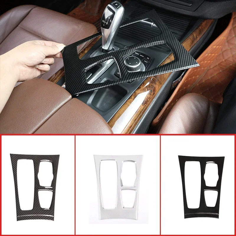 

For 2010-2013 BMW X5 X6 E70 E71ABS carbon fiber car styling Car central control gear panel sticker car interior accessories LHD