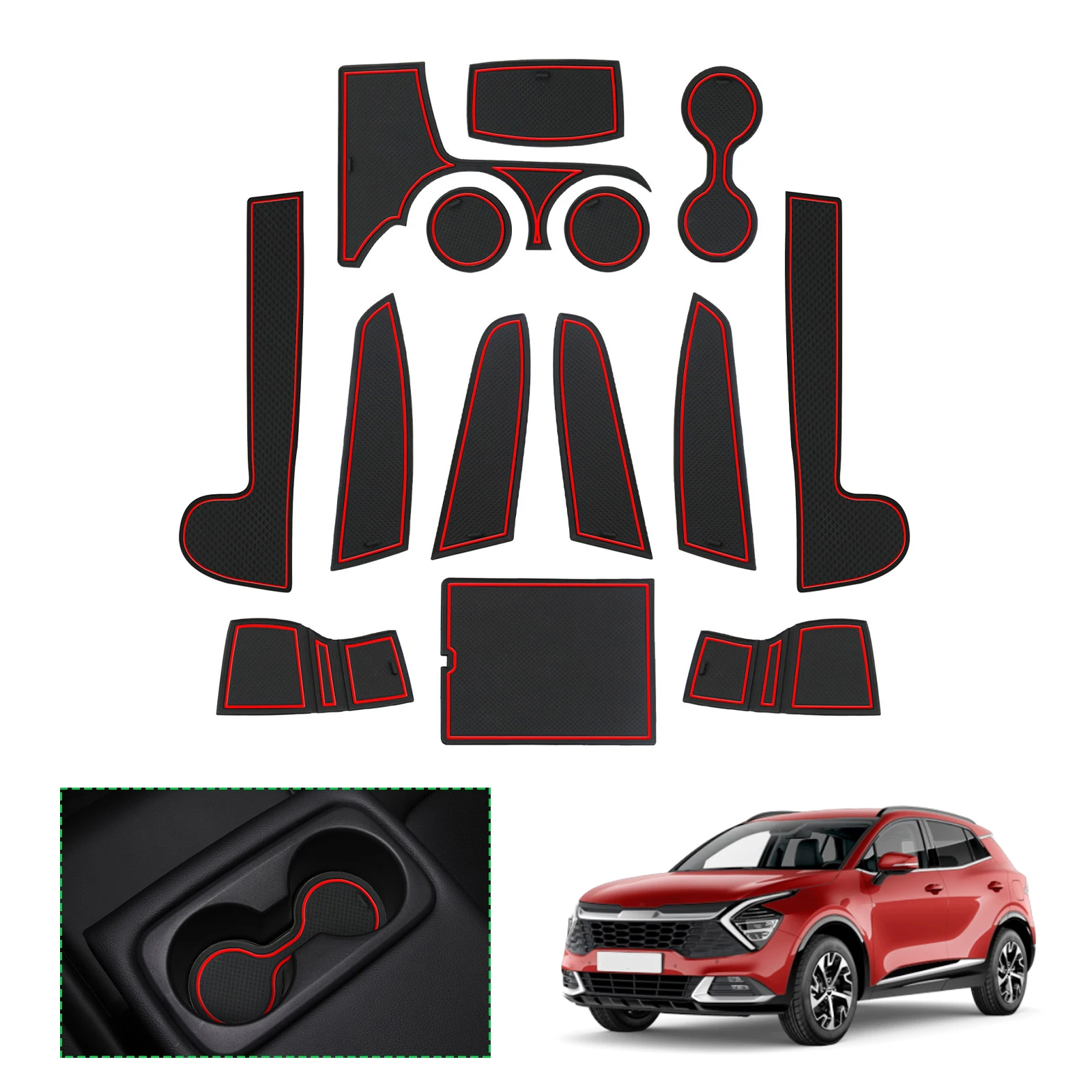 

RUIYA For 2022 Sportage NQ5 Car Door Groove Mat Anti-slip Slot Pad Auto Interior Organizer Sportage NQ5 Accessories 2022 Europe