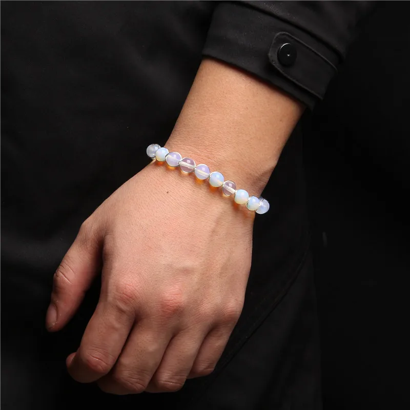 Trendy Natural Crystal Bracelet Women Topaz Stone Bangles Copper Wire Wrap Stone Bracelet Men Female Jewelry Adjustable Fashion