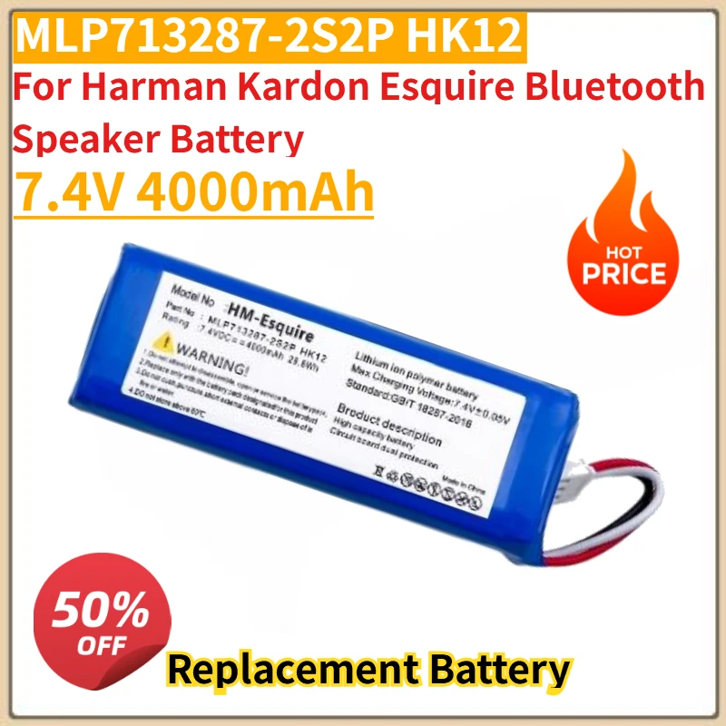 

High Quality New 7.4V 4000mAh MLP713287-2S2P HK12 Replacement Battery for Harman Kardon Esquire Bluetooth Speaker Battery