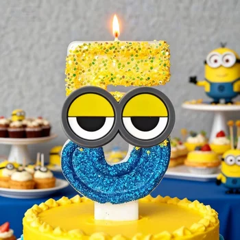 Yellow Banana Man Candle Number 0-9 Birthday Cake Candle Decoration Banana Man Birthday…