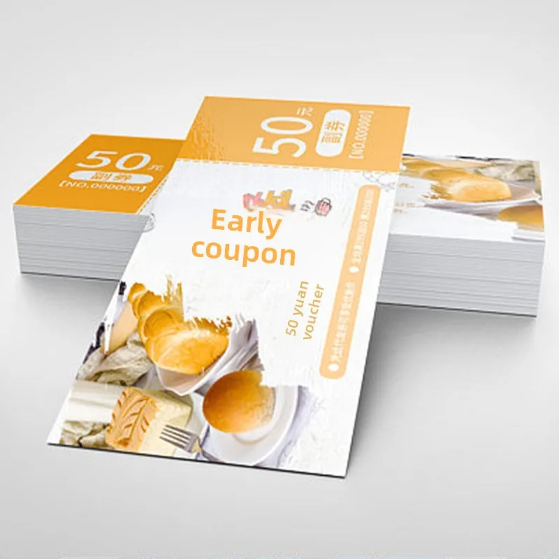 

100PCS Free Custom Discount Coupon Voucher Design Printing for Sales Promotion Ticket Printing
