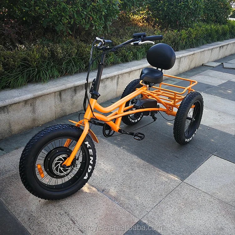 Fat Tire Tricycle Rear Suspension USA Wholesale 500W 48v Fat Three 3 Wheels Electric Cargo Bike Ebike From China