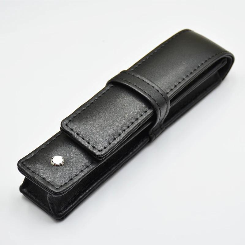 Promotion Black MB PU Leather Pen Bag office stationery supplies Fashion pencil case Gift