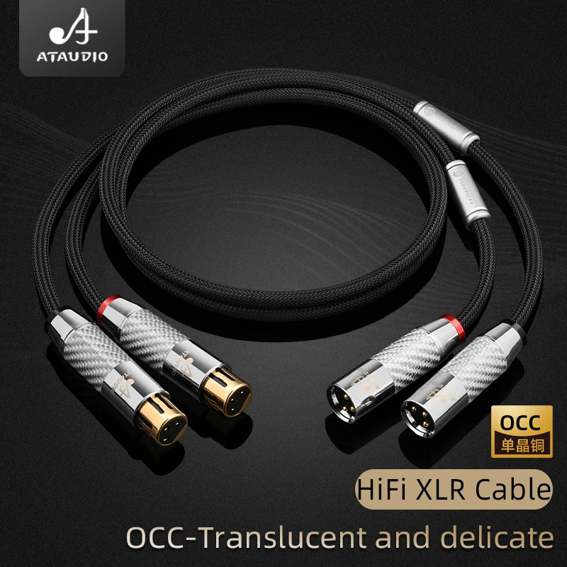 ATAUDIO Balanced XLR Cable Hi-end OCC Core HiFi Audio Cable for Microphone Sound Gold Plated Plug  Amplifiers 2XLR Cord