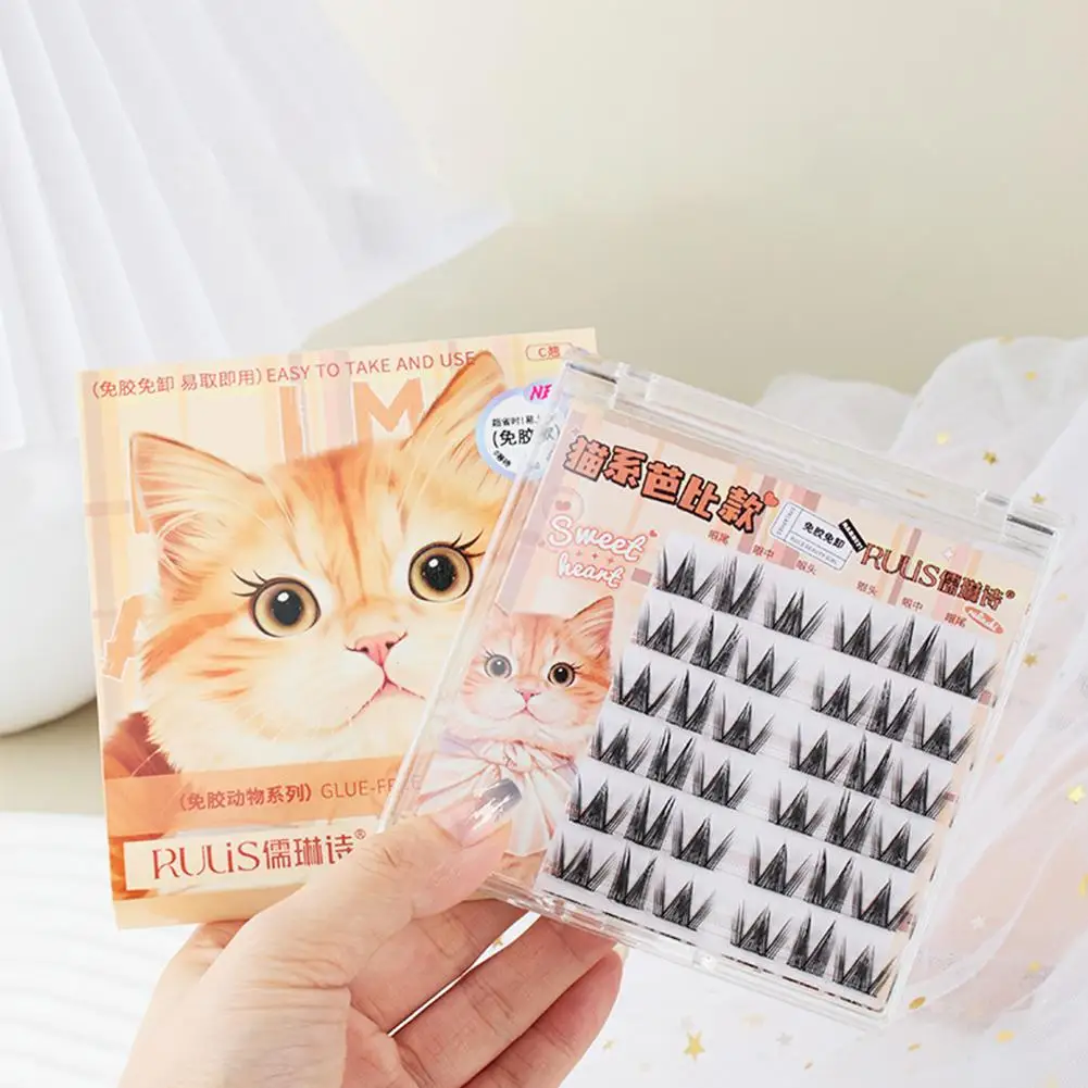 Bulu Mata Palsu Tanpa Lem, Perekat Sendiri, Alami, Cluster Individu, Bulu Mata Korea Bergaya Manga, Ekstensi Bulu Mata, Alat Rias