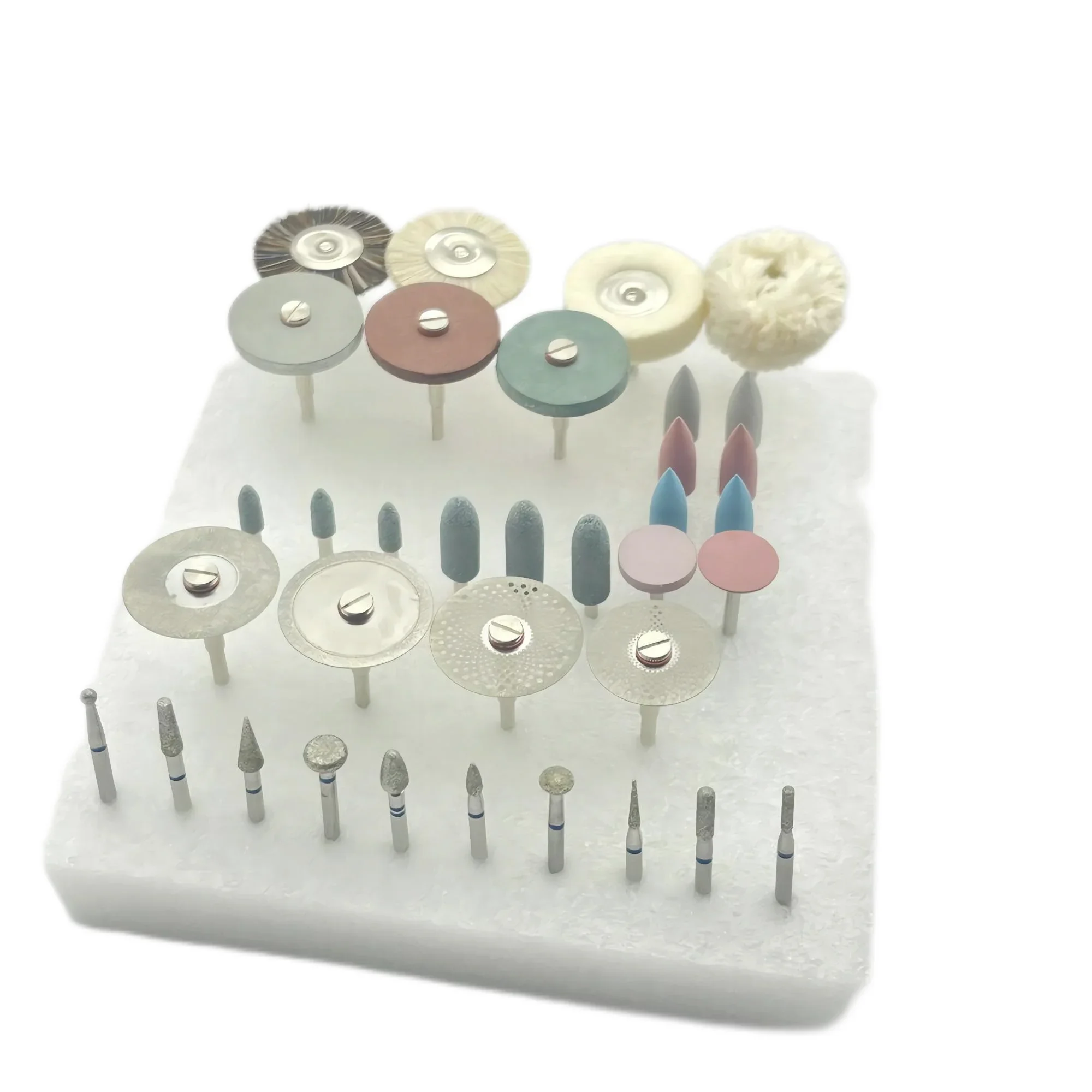 35 stks/set Dental HP Kit voor Slijpen of Polijsten Keramiek/Porselein Toegepast op Laboratorium DIY Hobby Diamond Burs Borstel Tandarts tool