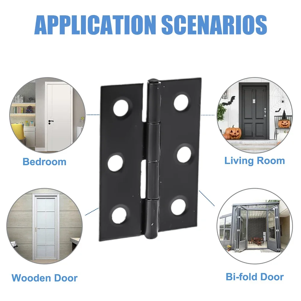 10/1Pc Hardware Stainless Steel Hinges Door Connector Drawer 6 Mounting Holes for Furniture Bookcase Window Cabinet Door Fitting